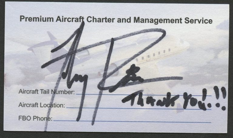 John Ricco signed autograph auto Captain JetSelect Aviation Business Card BC584