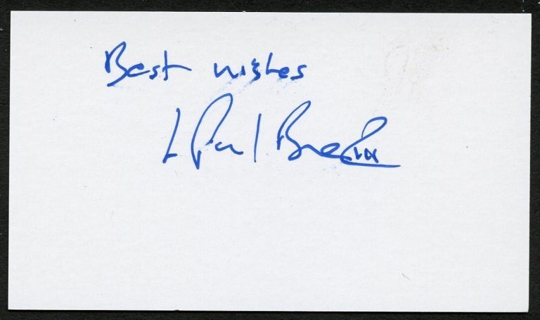 Paul Bremer signed autograph auto Oil Paintings Business Card BC586