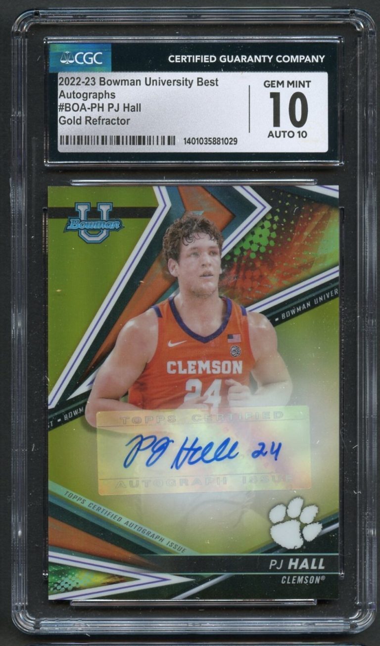 PJ Hall #BOA-PH signed autograph 2022-23 Bowman University Best CGC 10 36/50
