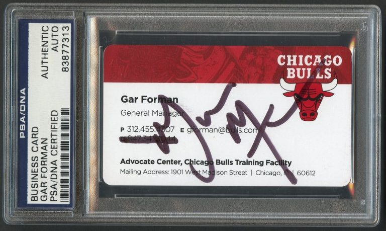 Gar Forman signed autograph Coach Chicago Bulls Basketball Business Card PSA