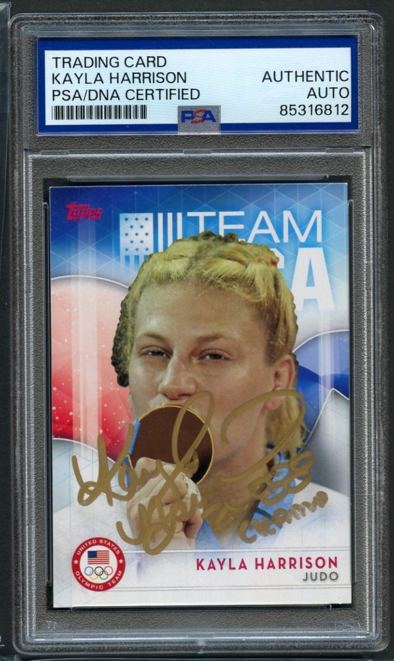 Kayla Harrison #9 signed autograph 2016 Topps Judoka Trading Card PSA Slabbed