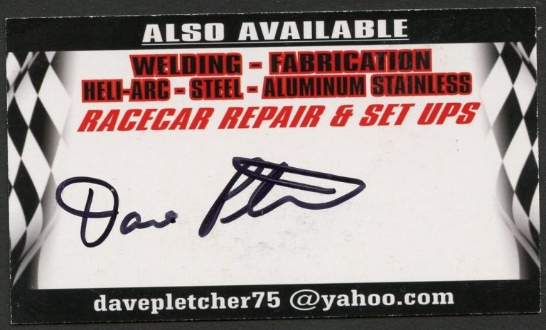 Dave Pletcher signed autograph auto Tractor Service LLC Business Card BC691