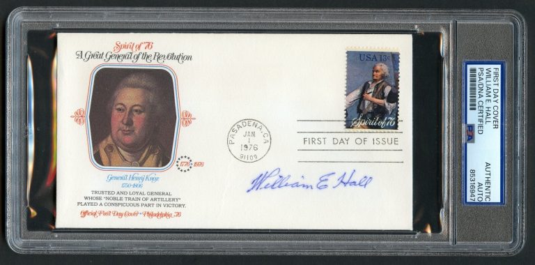 William E. Hall d1996 signed autograph FDC MOH Recipient USN Reserve PSA Slabbed