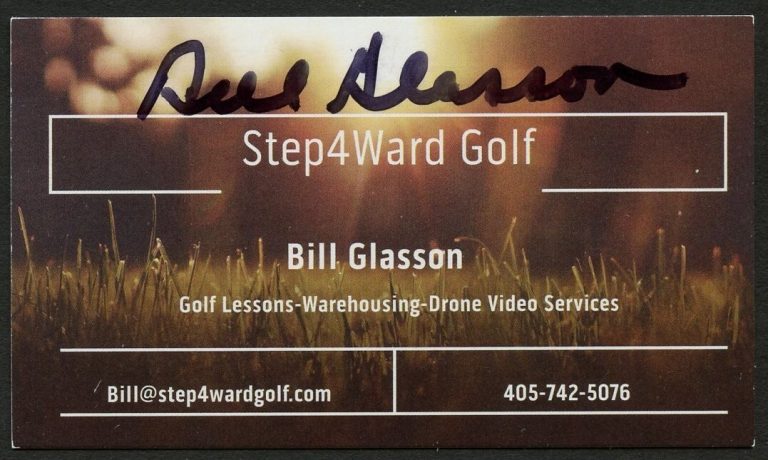 Bill Glasson signed autograph Golf Lessons Step4Ward Golf Business Card BC607