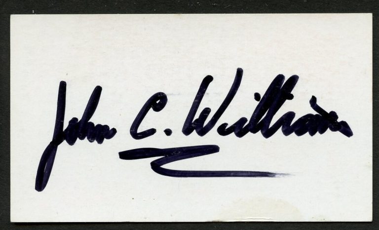 John Williams signed autograph Private Lessons Little John's Business Card BC654