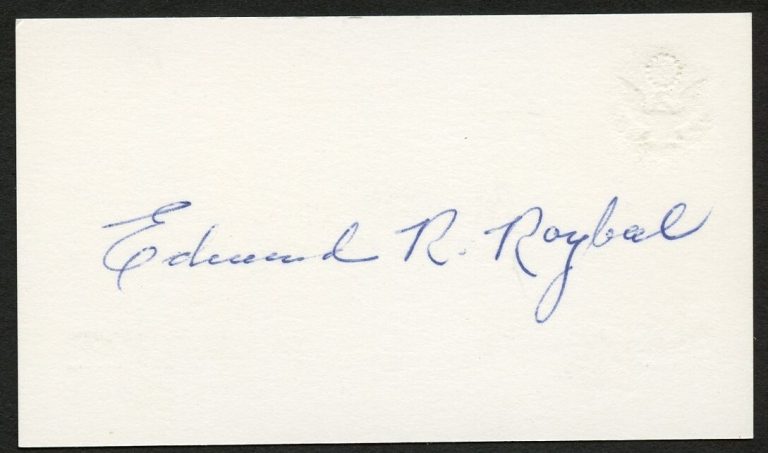 Edward R Roybal signed autograph member of Congress Business Card BC683