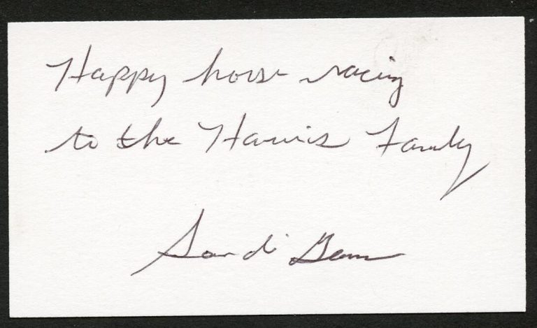 Sandi Gann signed autograph Sandi Gann Racing Stable Business Card BC681