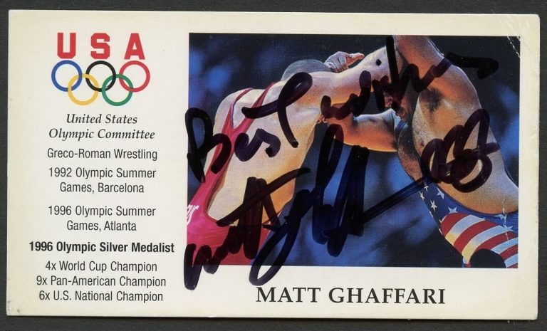 Matt Graffari signed autograph Greco-Roman Wrestling Olympic Business Card BC825