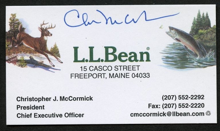 Christopher J. McCormick signed autograph CEO L.L.Bean Business Card BC833