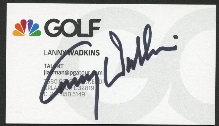 Lanny Wadkins signed autograph Correspondent ABC News Business Card BC760
