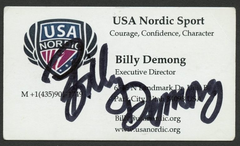 Billy Demong signed autograph USA Director Nordic Sport Business Card BC769