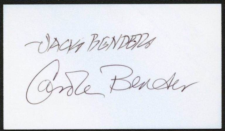 Conte Bender signed autograph Comic Illustrator Alley Oop Business Card BC779