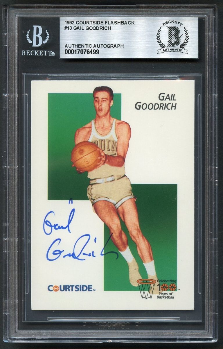 Gail Goodrich #13 signed autograph 1992 Courtside Flashback Card BAS Slabbed