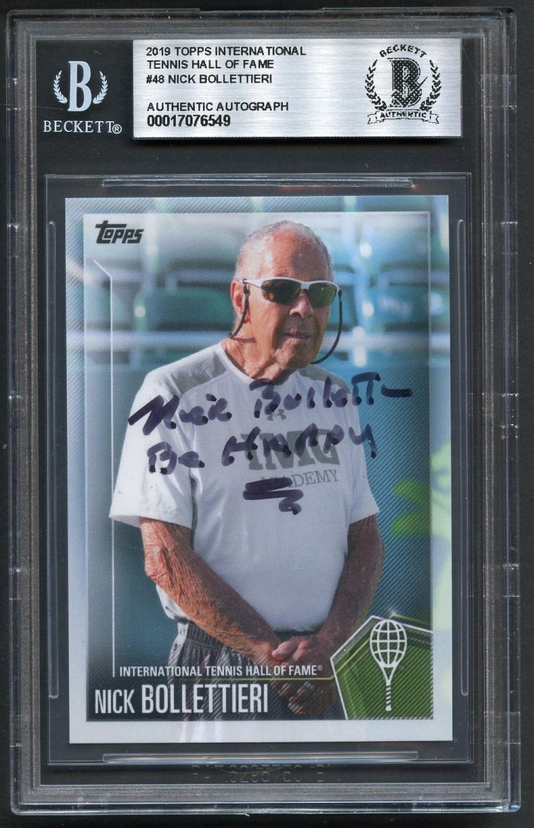 Nick Bollettieri #48 signed autograph 2019 Topps International Tennis HOF BAS