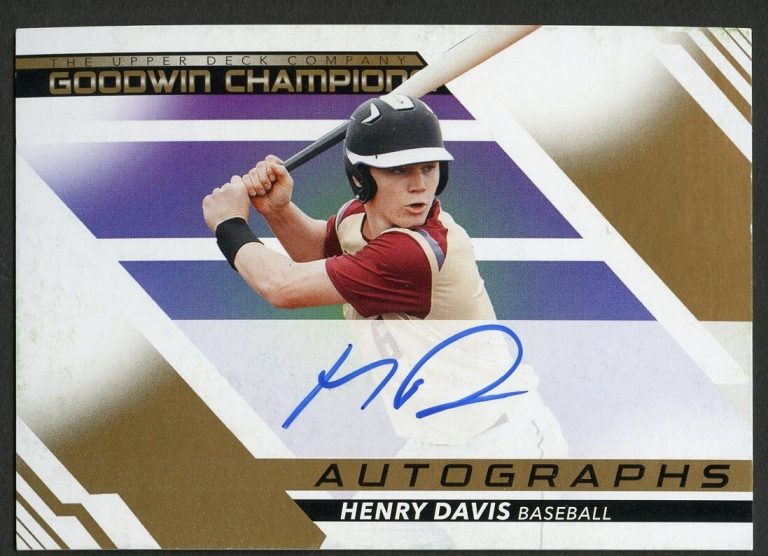 Henry Davis HA-HD signed autograph 2022 UD Goodwin Champions Baseball Card