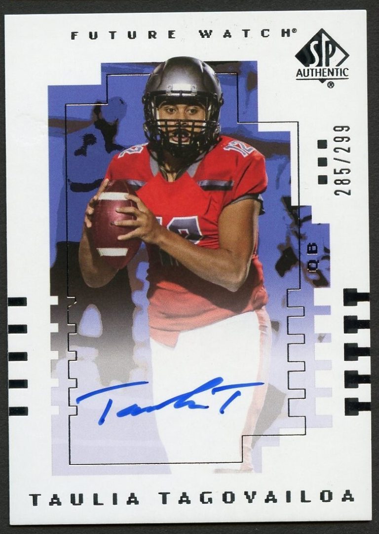 Taulia Tagovailoa signed auto SP Authentic Rookies UD Football Card 285/299