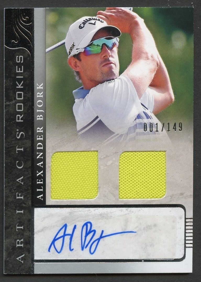 Alexander Bjork #AR-AB signed auto Artifacts Upper Deck Golf Fabric Card 001/149
