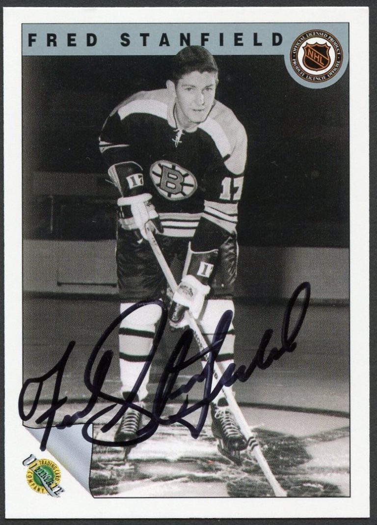 Fred Stanfield #54 signed autograph auto 1992 Ultimate Original Six Hockey Card