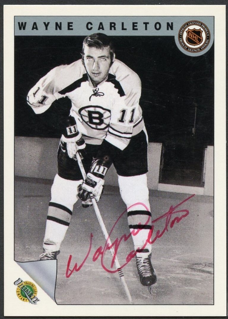 Wayne Carleton #47 signed autograph auto 1992 Ultimate Original Six Hockey Card