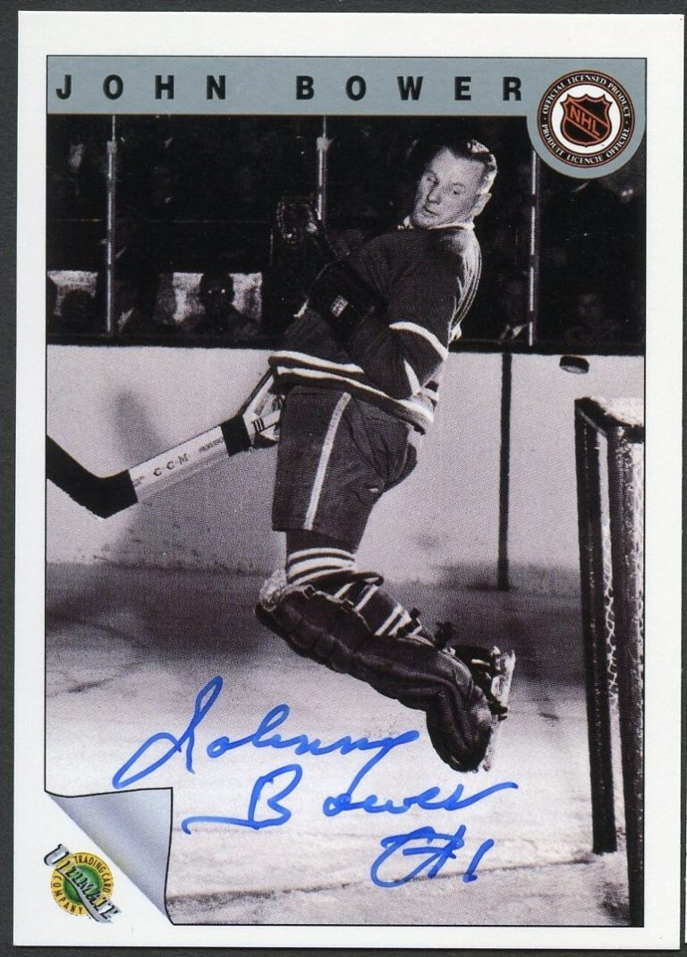 Johnny Bower #32 signed autograph auto 1992 Ultimate Original Six Hockey Card