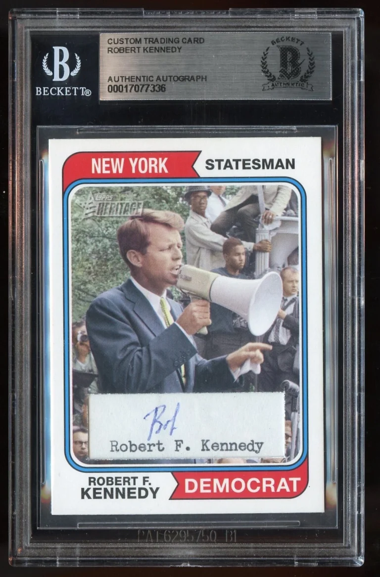 Robert F. Kennedy (Bob) signed autograph Statesman Democrat Custom Cut Card BAS