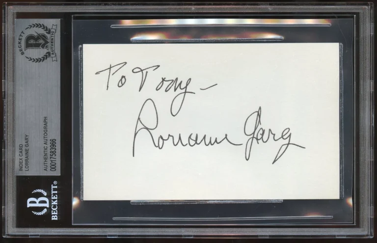 Lorraine Gary signed autograph 3x5 cut American Actress in Jaws BAS Slabbed