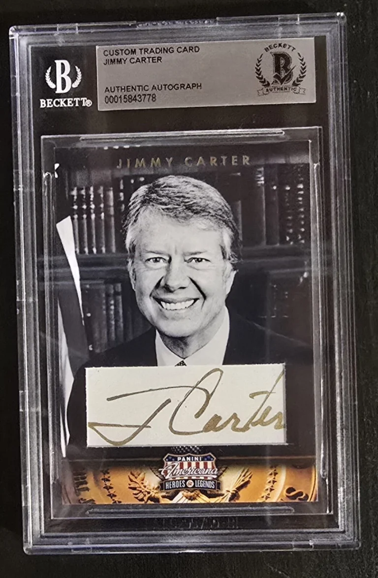 Jimmy Carter #39 signed autograph Americana Custom Cut Card 39th President BAS