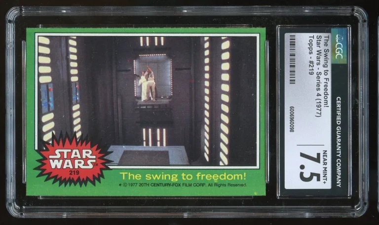 The Swing to Freedom #219 Star Wars Series 4 Topps 1977 Card CGC 7.5