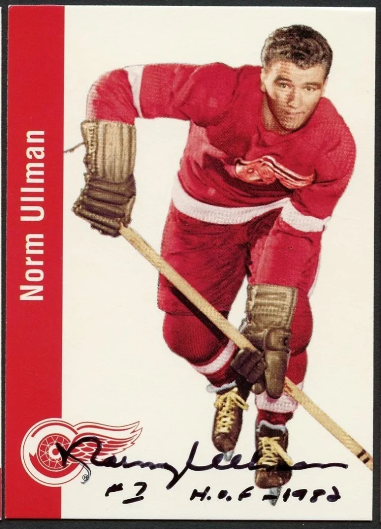 Norm Ullman #45 signed autograph 1994 Parkhurst Missing Link 1956-57 Card