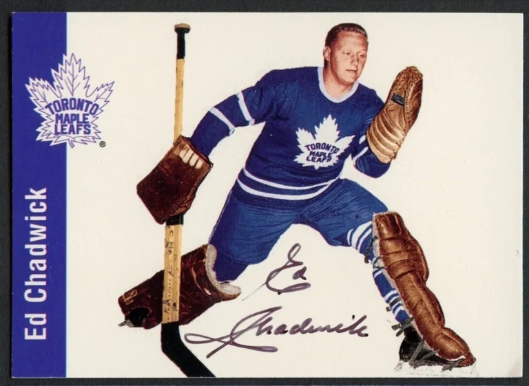 Ed Chadwick #128 signed autograph 1994 Parkhurst Missing Link 1956-57 Card