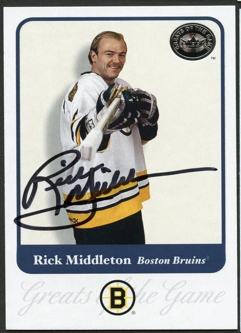 Rick Middleton #70 signed autograph 2001 Fleer Hockey Greats of the Game GOTG