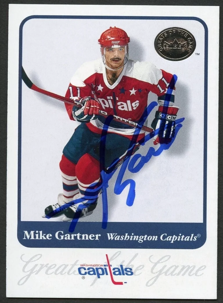 Mike Gartner #75 signed autograph 2001 Fleer Hockey Greats of the Game GOTG