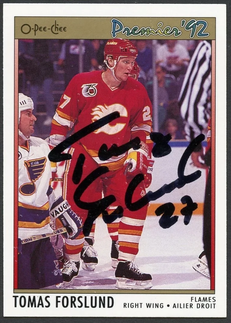 Tomas Forslund #31 signed autograph auto 1992 O-Pee-Chee Premier Hockey Card
