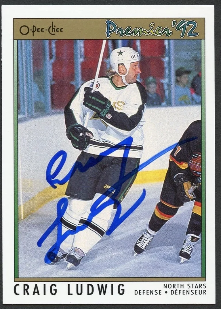 Craig Ludwig #80 signed autograph auto 1992 O-Pee-Chee Premier Hockey Card