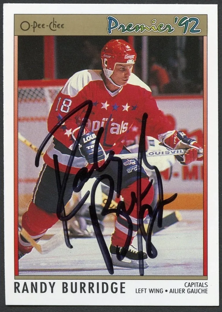Randy Burridge #43 signed autograph auto 1992 O-Pee-Chee Premier Hockey Card