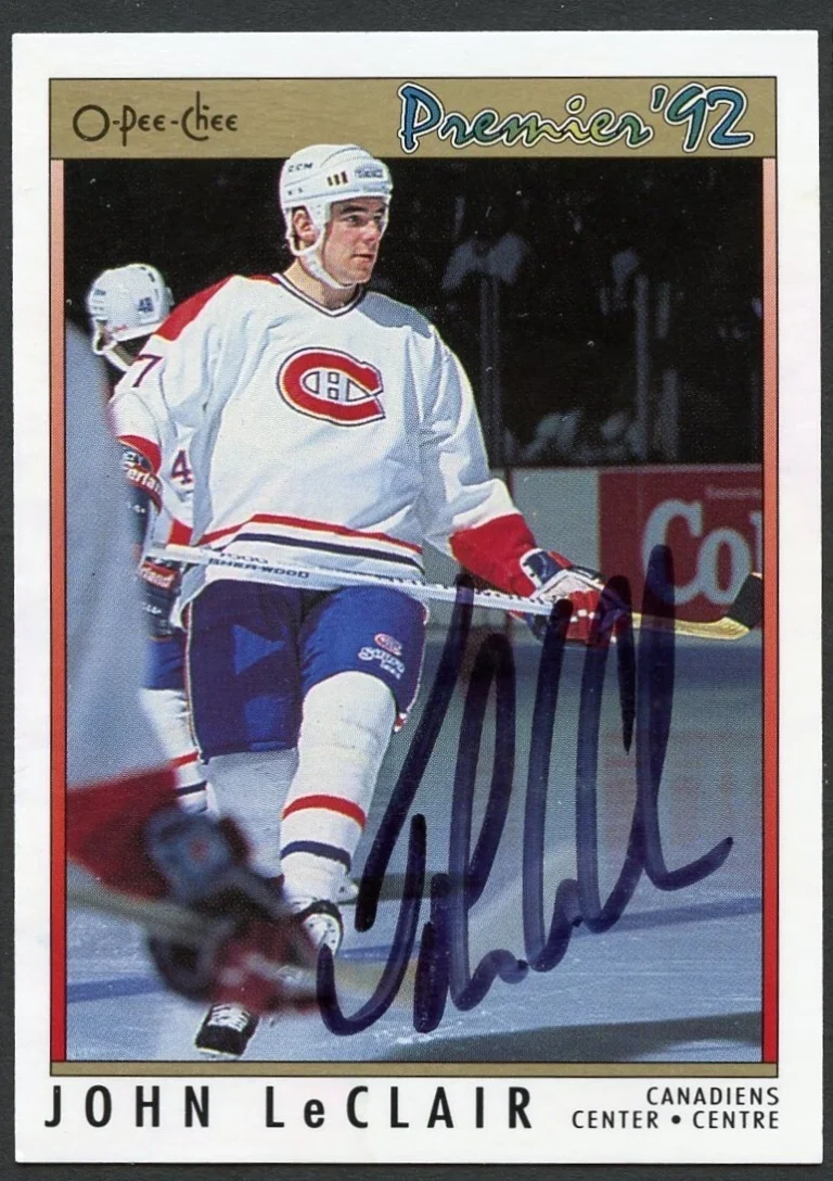 John LeClair #105 signed autograph auto 1992 O-Pee-Chee Premier Hockey Card