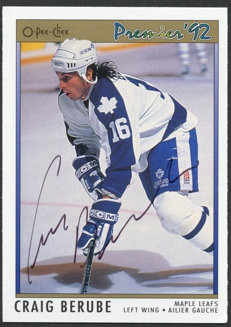 Craig Berube #47 signed autograph auto 1992 O-Pee-Chee Premier Hockey Card