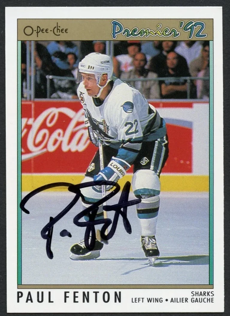 Paul Fenton #187 signed autograph auto 1992 O-Pee-Chee Premier Hockey Card