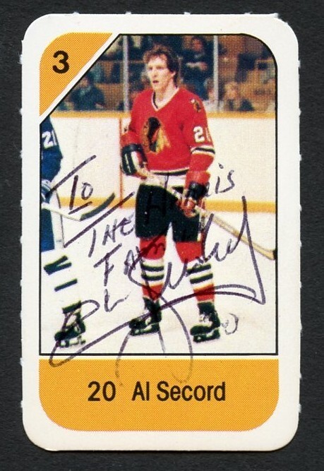 Al Secord signed autograph auto 1982-83 Post Cereal NHL Hockey Card