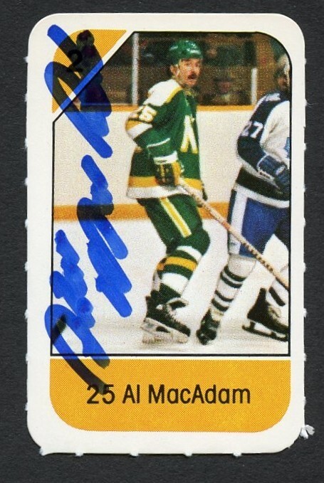 Al MacAdam signed autograph auto 1982-83 Post Cereal NHL Hockey Card