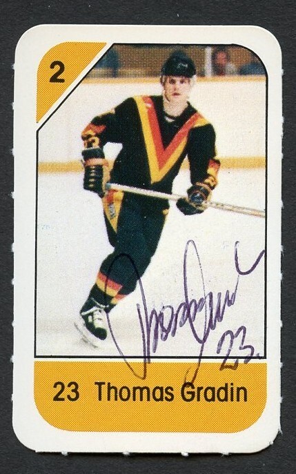 Thomas Gradin signed autograph auto 1982-83 Post Cereal NHL Hockey Card