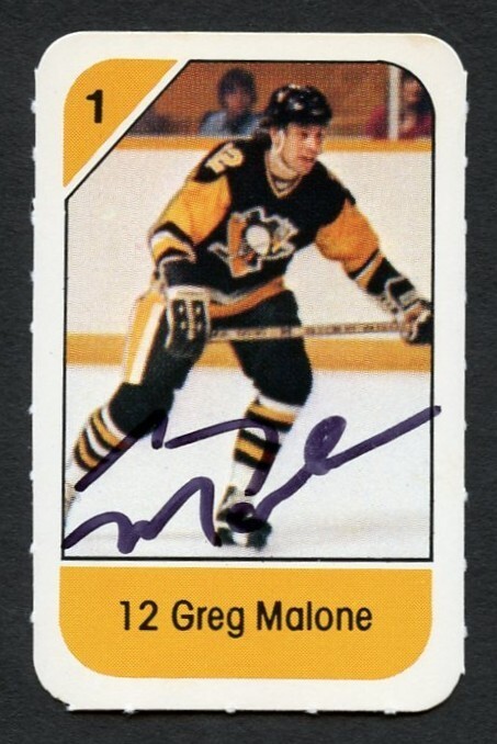 Greg Malone signed autograph auto 1982-83 Post Cereal NHL Hockey Card