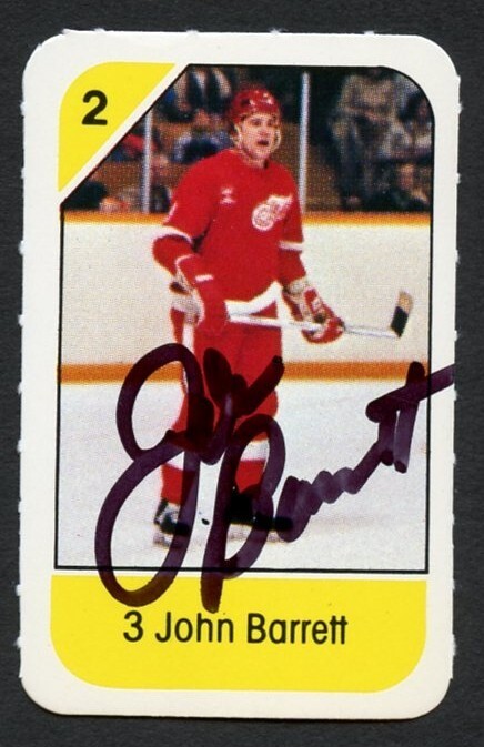 John Barrett signed autograph auto 1982-83 Post Cereal NHL Hockey Card