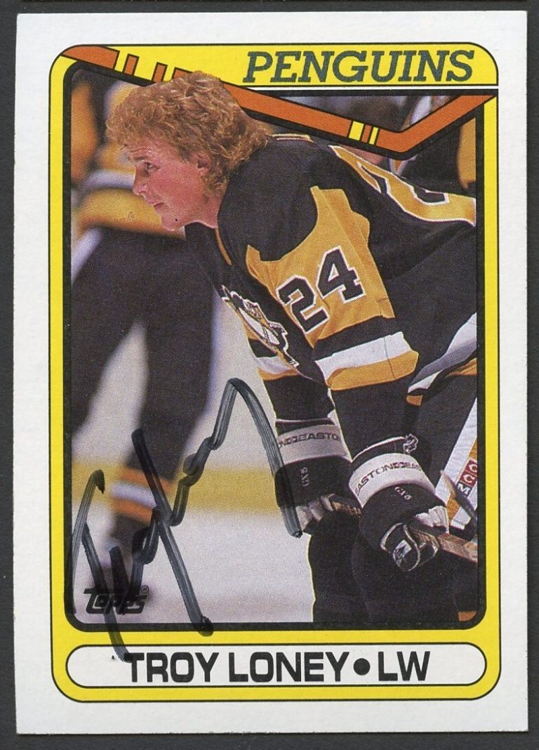 Troy Loney #347 signed autograph auto 1990-91 Topps Hockey Trading Card