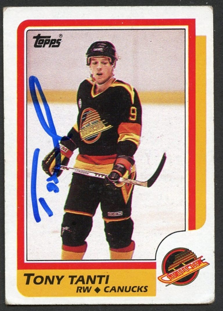 Tony Tanti #120 signed autograph auto 1986-87 Topps Hockey Trading Card