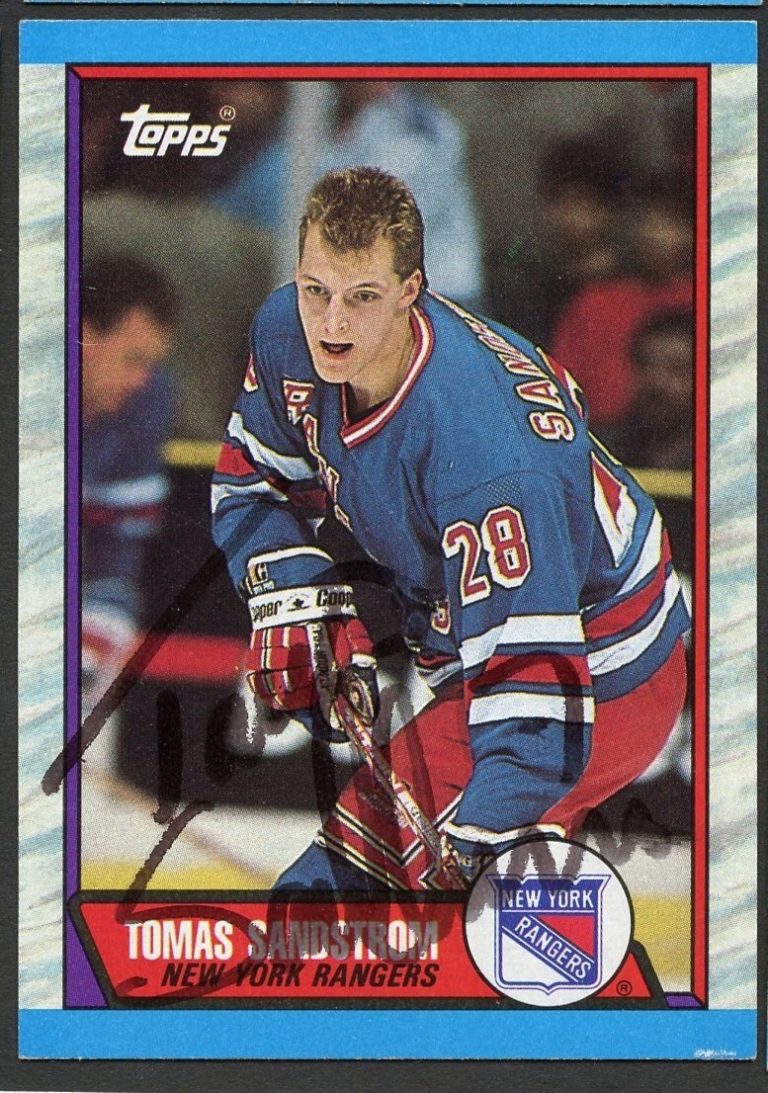 Tomas Sandstrom #54 signed autograph auto 1989-90 Topps Hockey Trading Card