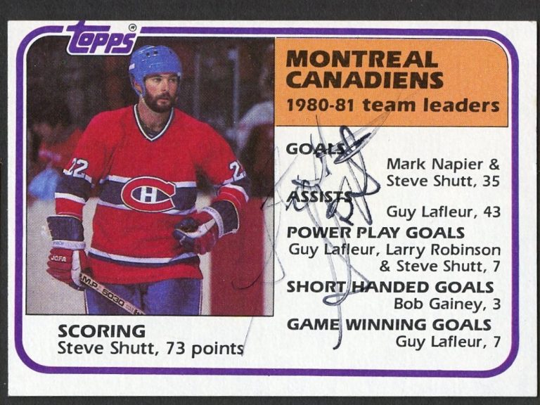Steve Shutt #56 signed autograph 1981-82 Topps Hockey Trading Card