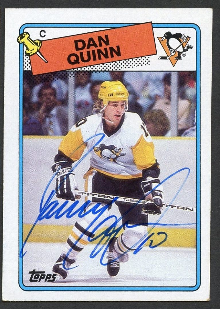 Dan Quinn #41 signed autograph auto 1988-89 Topps Hockey Trading Card