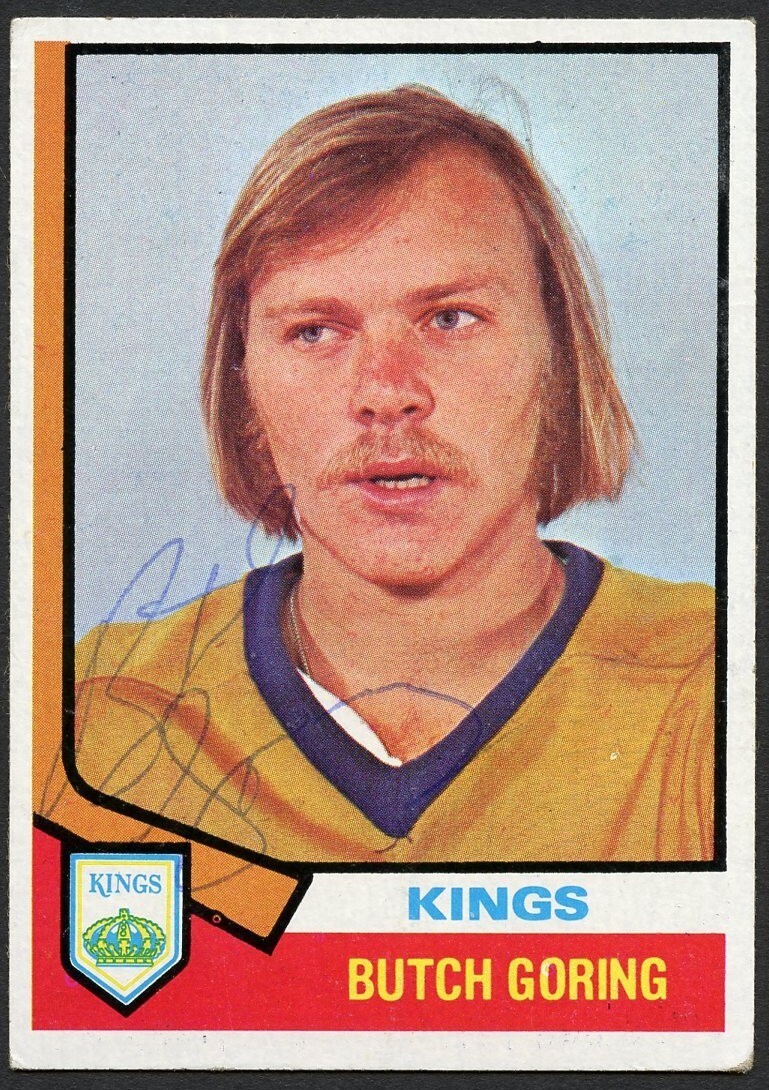Butch Goring #74 signed autograph 1974-75 Topps Hockey Trading Card