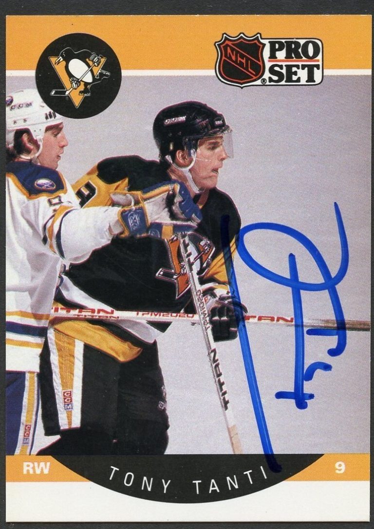Tony Tanti #241 signed autograph auto 1990-91 Pro Set Card Hockey Card